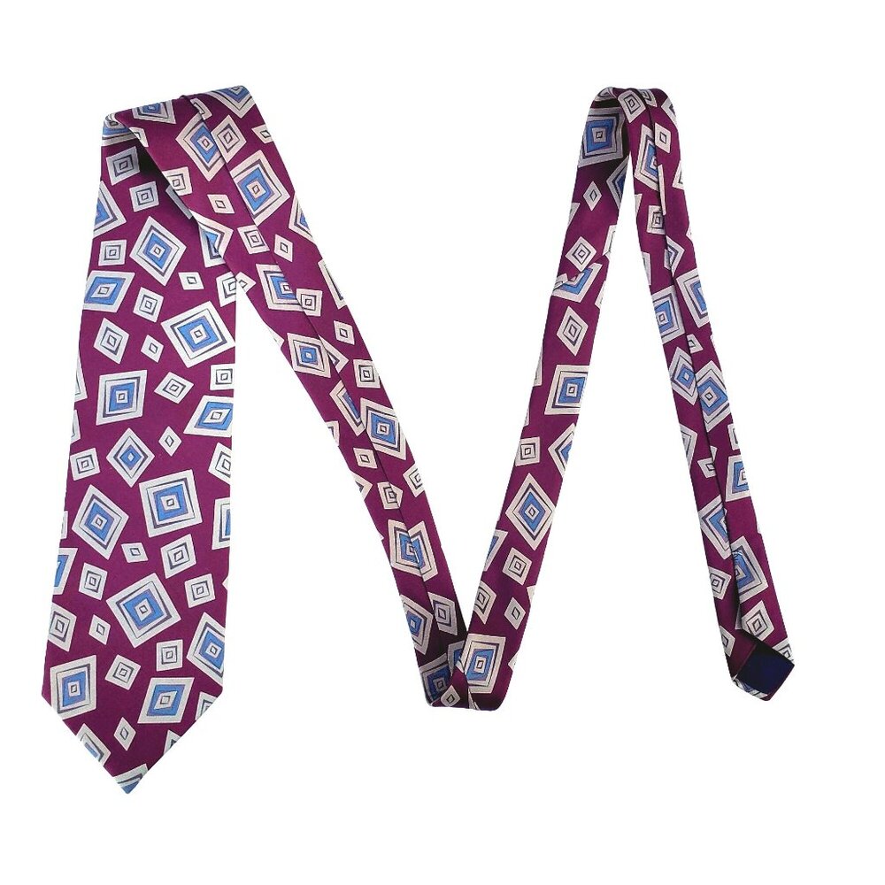 Burberrys of London Tie Silk Oxblood Abstract Pattern Cravat 3.75" Wide NWOT - Picture 3 of 10